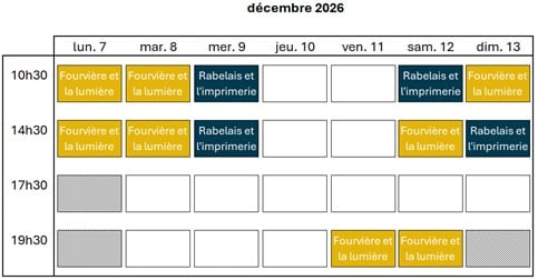 réservations décembre S2 2026