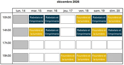 réservations décembre S3 2026