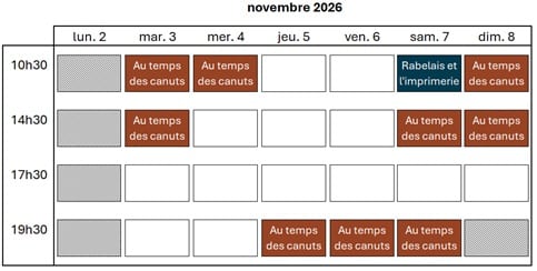 réservations novembre S1 2026