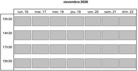 réservations novembre S3 2026