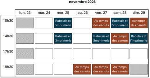 réservations novembre S4 2026