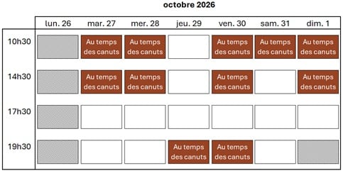 réservations octobre S4